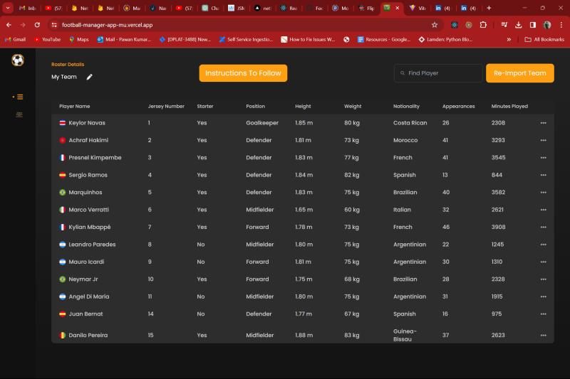 Football Manager App
